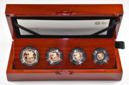 Royal Mint 2020 four coin limited edition (281/600) gold proof sovereign set comprising double,