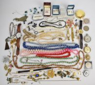 A collection of jewellery including wristwatches and gold plated pocket watch marked Labrador,