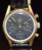 Heuer Carrera 12 gentleman's chronograph wristwatch ref. 2448 with luminous hands, two-tone gold and