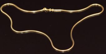 An 18k gold snake necklace / chain, 12.5g, 44cm