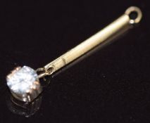 A 9ct gold pendant set with a diamond of approximately 0.25ct, 0.6g