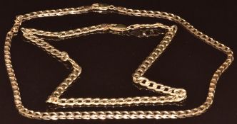 Two 9ct gold curb link necklaces, 22g, 44 x 39cm