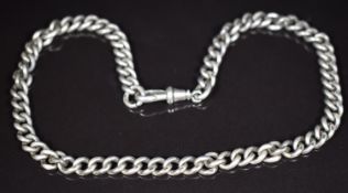 A silver Albert / watch chain, 34.9g, 37cm