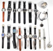 Twenty various watches including Rotary, Kenneth Cole, full hunter pocket watch etc.