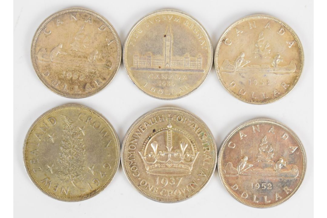 Six various crown coins comprising Canada, Australia and New Zealand 1930s-1953 - Image 2 of 2