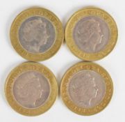 2002 Manchester Commonwealth Games set of circulated £2 coins comprising England, Scotland, Northern