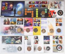 Thirteen coin / stamp first day covers of crown sized coins to include Star Wars, Star Trek,