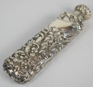 Thornhill & Co. Bond St. Victorian hallmarked silver scent bottle with embossed floral decoration,