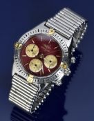 Breitling Callisto gentleman's chronograph wristwatch ref. B11045 with luminous gold hands and baton
