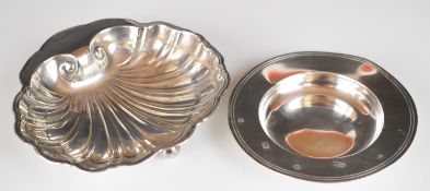 Modern millennium feature hallmarked silver pin dish, Sheffield, maker Carr's of Sheffield Ltd,