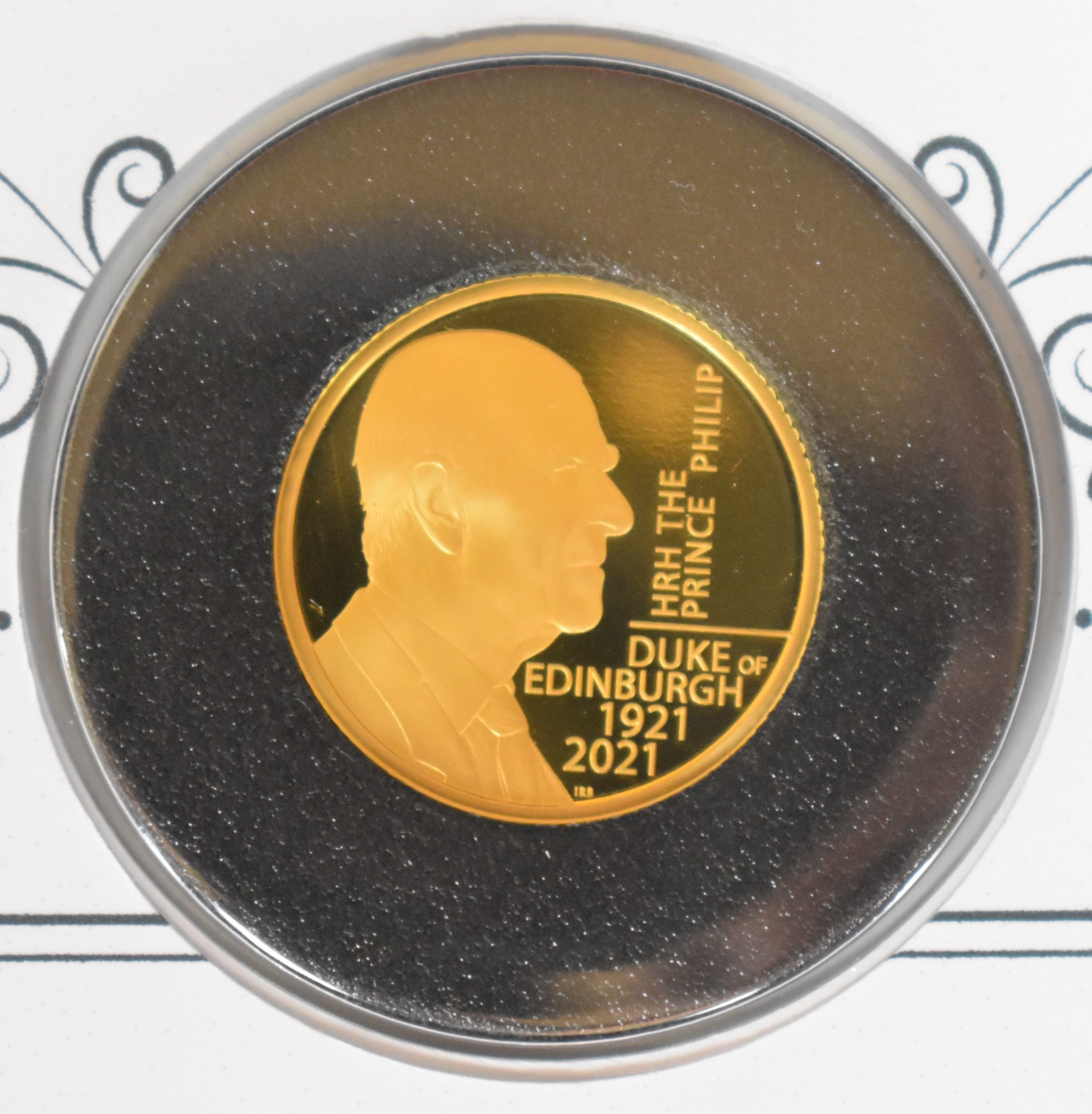 2021 HRH Duke of Edinburgh gold proof ¼oz 999.9 coin cover, in presentation pack, with certificate - Image 2 of 3