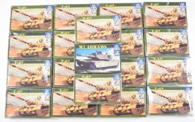 Nineteen Italeri 1:72 scale plastic model tank kits comprising T-62 Main Battle Tank 7006 and M1