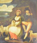 Georgian mezzotint on glass 'Sweet Nan of Hampton Green', published July 1803 by Valentine, Bernarda