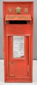 Victorian style cast iron and steel wall mounted post box with VR cypher and crown to top, height