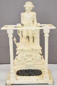 19thC figural cast iron Lord Nelson stick/umbrella stand with 'Nelson' to casting and lift out