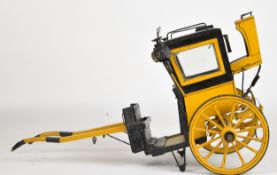 Mid 20th century scratch built folk art or similar model of a horse drawn Hansom cab, with leather