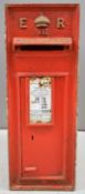 Edward VII cast iron wall mounted post box with ER VII and crown cypher to top, the door having an