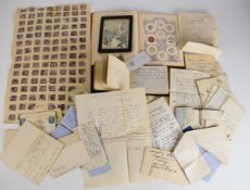 Mixed postal / social history items including 1813 Ashby De La Zouch baptism certificate for Mary