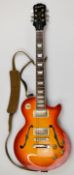 Epiphone Les Paul ES semi-hollow body electric guitar in Cherry Sunburst finish, 22 frets, serial