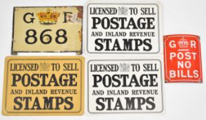 Post Office interest signs comprising GWR 868 hand painted sign, enamel GR vintage style enamel '