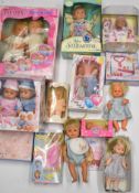 A collection of 1990's pretend play dolls to include Tiny Tears, Baby So Beautiful, Chou Chou and