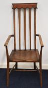 Arts & Crafts or Art Nouveau armchair with upholstered head rest
