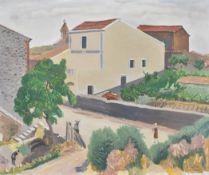 Rudolph Ihlee (1883-1968), oil on board Continental, likely French or Spanish townscape with figures