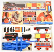 Lego Systems 116 motorised train set, 1967, in original box.