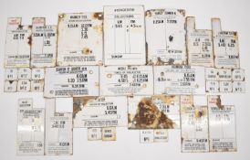 Thirty two enamel post box collection time and similar signs to include Stanton St. Quintin, Sandy