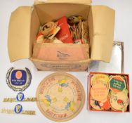 A large collection of beer mats to include Whitbread, VAT 69, Wadworth's, Bulmers and Guinness, a