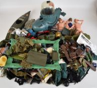 A collection of vintage Palitoy Action Man figures, clothing and accessories including three