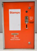Royal Mail coin operated stamp dispensing machine, overall height 40cm, being sold by the now closed
