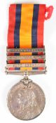 Queen's South Africa Medal with clasps for Cape Colony, Orange Free State and Johnnesburg named to