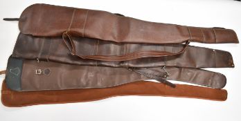 Four various gun or rifle slips including Brady of Halesowen, wool lined faux leather example etc.