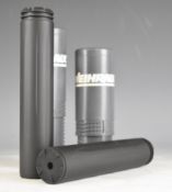 Two Weihrauch HW XL air rifle sound moderators, both in original tubes, one with related paperwork.