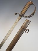 British Army 1821 pattern Light Cavalry / Royal Artillery officer's sword with shagreen grip, 83cm