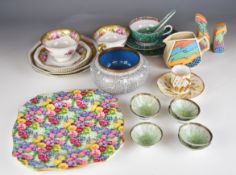 Two Rosenthal trios decorated with flowers, Studio-line table ware, Limoges cup and saucer, Royal