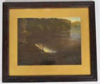 A. Roland Knight (1879-1921) study of a fish surfacing, signed lower left, 18 x 24cm, in stained