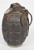 British WW1 inert Mills bomb / hand grenade stamped No 5 MK1, 1916, H & T.V