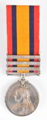 Queen's South Africa Medal with clasps for Defence of Ladysmith, Transvaal and Laings Nek, named