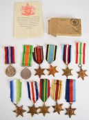Eight WW2 medals comprising France & Germany Star, Africa Star, Arctic Star (copy), Air Crew Star (
