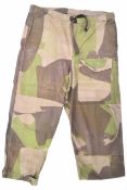 British WW2 SAS windproof camouflage trousers with single front pocket, cloth ties, external label