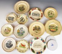 19thC nursery ware including The Cuckoo, Donkey and Horse, 'Listen To The Voice of Love', Lion,