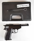 BBM ME 38 P Walther P38 style 8mm blank firing pistol with with shaped composite grips, in