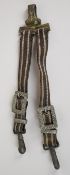 German Luftwaffe dagger straps with oak leaf decoration to buckles and top clip, also stamped A