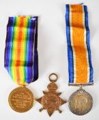 South Africa WW1 medal trio comprising 1914/1915 Star, War Medal and Victory Medal named to Pte M