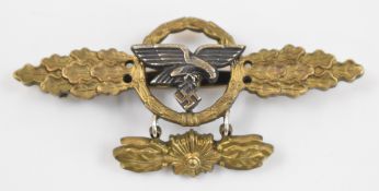 German WW2 Nazi Third Reich Transport / Glider Squadron operational flying clasp with 400 Flight