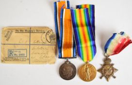 British Army WW1 medal pair comprising War Medal and Victory Medal named to 183969 Gunner A