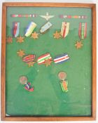 Ten WW2 medals comprising 1939/1945 Star, Atlantic Star, Air Crew Europe (copy), Africa Star,