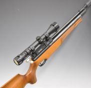 Air Arms S410 .22 PCP air rifle with chequered semi-pistol grip and forend, raised cheek piece, 10-